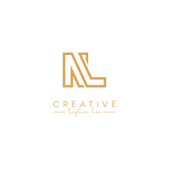 Abstract NL LN Letter Artistic Logo Design. Initial Based Vector Elements.