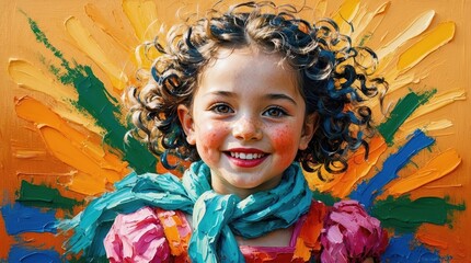 A picture of a happy, smiling girl. Positive emotions.