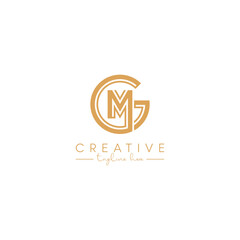 Abstract GM MG Letter Artistic Logo Design. Initial Based Vector Elements.