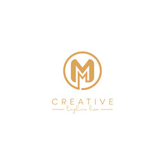 Abstract M Letter Artistic Logo Design. Initial Based Vector Elements.