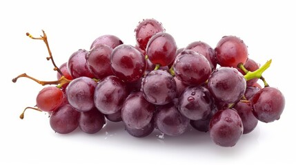 Fototapeta premium Vibrant Red Grape Berry Standing Out: Isolated on a White Background [ Aspect Ratio]