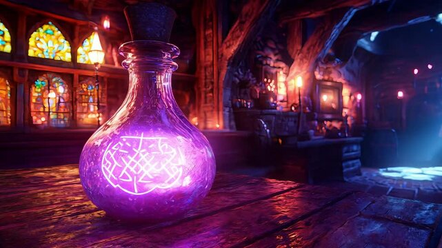 A Magical Potion in an Enchanted Tavern Setting invites you to explore