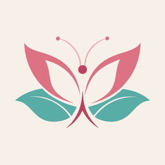 butterfly change logo simple minimal logo icon change beauty spa logo Vector art illustration
