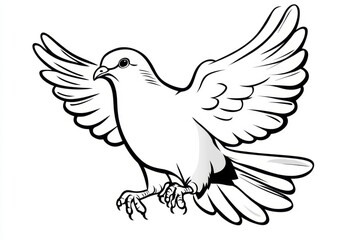 Obraz premium Simple outline of a bird in flight, symbolizing freedom