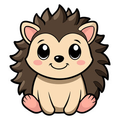 Charming Chibi Hedgehog with Pink Paws