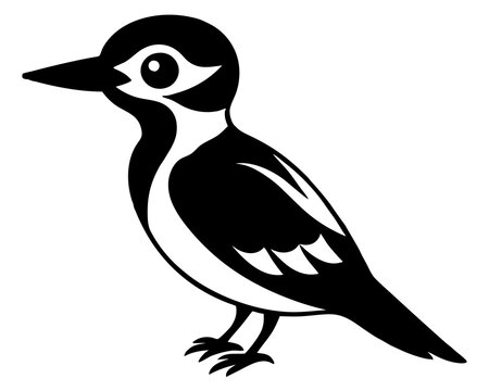 recommend clip art: vector cute woodpecker bird silhouette black animal illustration