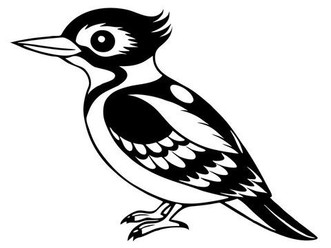recommend clip art: illustration of a bird woodpecker silhouette vector 