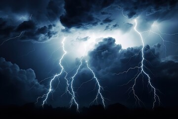 Fototapeta premium Lightning nature thunderstorm outdoors.