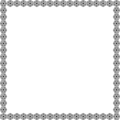 Snowflake square frame. Winter snowflake round border.
