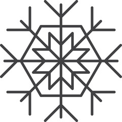 Snowflake icon. Winter snowflake silhouette for Christmas design
