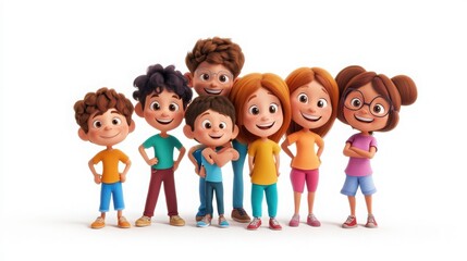 kids on white background