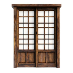 Obraz premium Traditional Japanese Wooden Double Doors with Shoji Panels