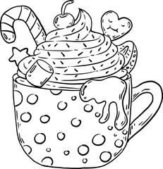 sketch christmas chocolate milk