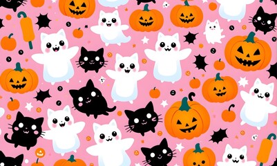 Obraz premium Patterned wallpaper : Halloween