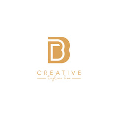 Alphabet B BB Letter Artistic Logo Design. Initial Based Vector Template.