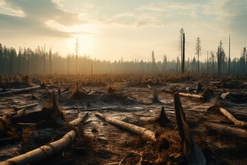 Dead forest field landscape sunlight outdoors.