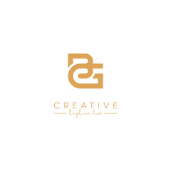 Alphabet BG GB Letter Artistic Logo Design. Initial Based Vector Template.