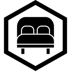 Double Bed Icon Design