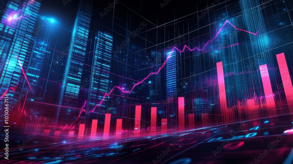 Poster matrix background in digital binary code concept