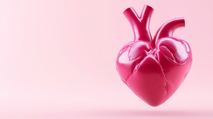 Porcelain anatomical heart illustration 3D rendered