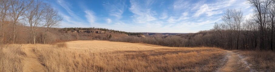 Obraz premium Landscape of agricultural countryside in the Samara valleys in central Russia. High resolution file for large format printing.