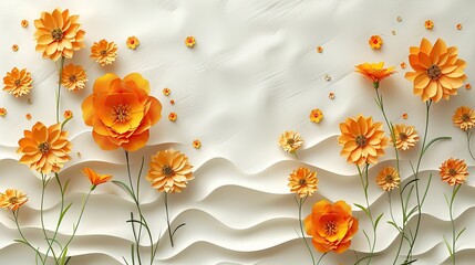 Embrace nature's beauty with handmade paper textures adorned with pressed flowers. Abstract backgrounds illustration, minimalism, perfect for stationery that celebrates simplicity. High resolution