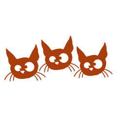 Cat Design 3 Crazy Weird Three Friends Team Heads Crew Funny Cool Cartoon Cute Cats Lovers Cartoon Comic Fun Love Sweet Kittens Adorable Feline Like Playful Kitties Fur Baby Illustration Paw Pet Owner