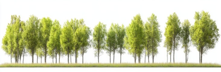 Fototapeta premium Trees: maple, birch, chestnut. Objects of nature.