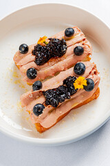 cold appetizer on the white plate