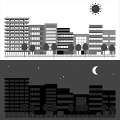 建物　ビル　building   モノクロ6.ai