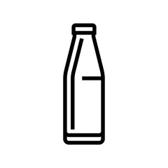 milk bottle glass package line icon vector. milk bottle glass package sign. isolated contour symbol black illustration