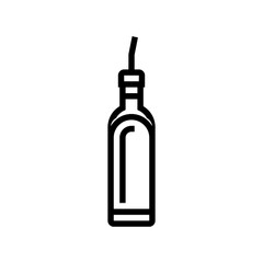 oil bottle glass package line icon vector. oil bottle glass package sign. isolated contour symbol black illustration