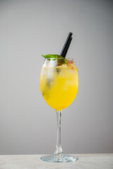 mango cocktail on the table