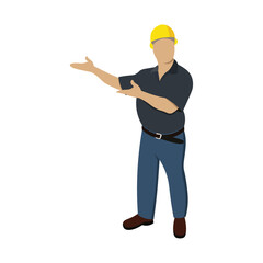 illustration d'un ouvrier de la construction ou de l'industrie, style abstrait, vecteur