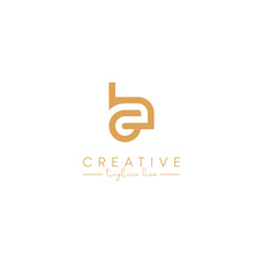 Alphabet BG GB Letter Artistic Logo Design. Initial Based Vector Template.