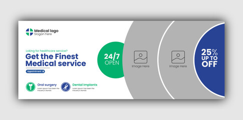 Medical Healthcare Facebook Cover Design Template Or Web Banner 
Design