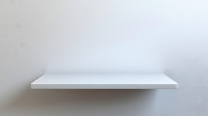29. A minimalist shelf with an empty space for a featured item
