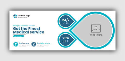 Medical Healthcare Facebook Cover Design Template Or Web Banner 
Design