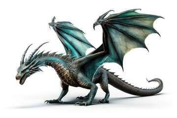 Fototapeta premium Dragon dinosaur animal white background.
