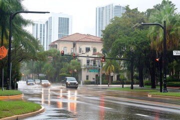 Naklejka premium Fort Lauderdale, Florida, after Hurricane Irma and tropical storm Harvey.