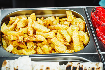Street Food Festival: Organic Grilled Potato Fries at a Summer Feast