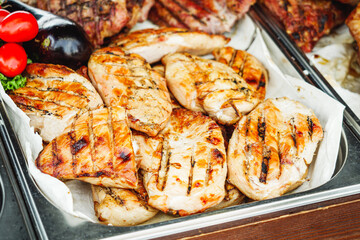 Grilled Chicken and Fresh Vegetables at the Summer Street Food Festival