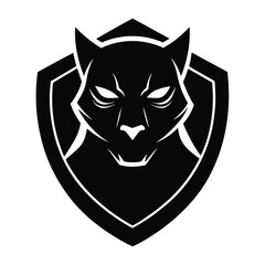 Black panther logo vector art illustration 