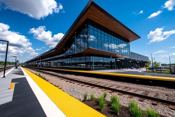 Obraz premium Minimalist train station design in Woodstock with clean lines