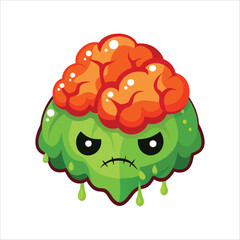 Halloween Zombie Brain Jellies vector illustration background