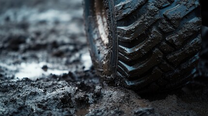 Muddy Tire Close Up