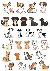 Different kinds of cute dogs