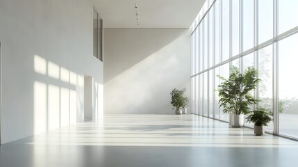 Obraz premium 39. A clean, open space in a gallery with natural light filtering through
