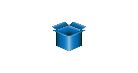 Vector illustration of 3D box in open form