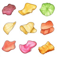Naklejka premium A vegetable chips illustration